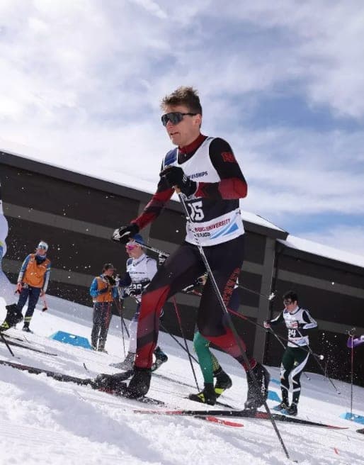 College Skiing Athlete in Cross-Country Race | Smarthlete Student-athlete competing in a cross-country skiing race.