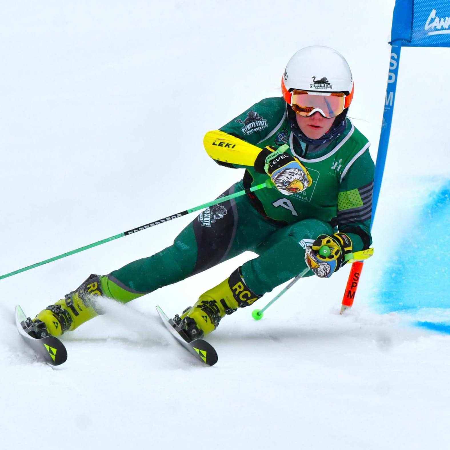 Julia Müller Racing for Plymouth State University College skier Julia Müller during a race.
